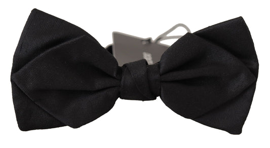 Elegant Black Silk Bow Tie for Men