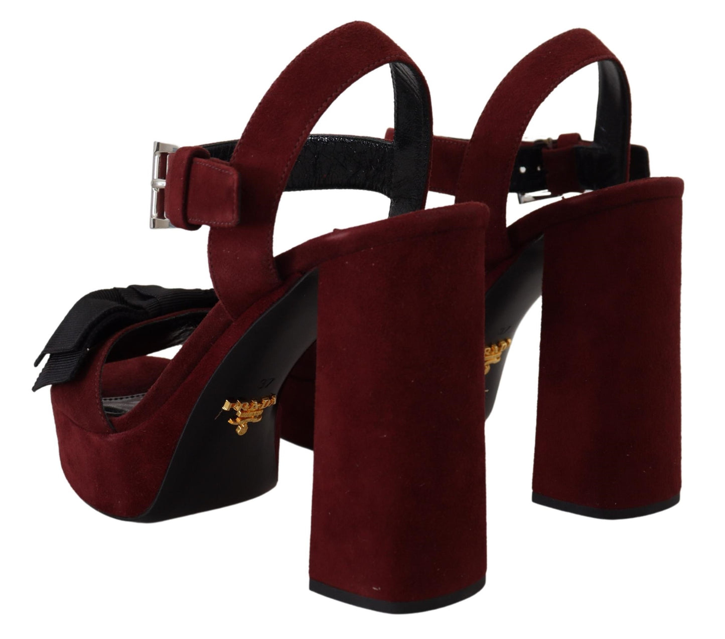 Maroon Suede Ankle Strap Sandals Luxury Footwear