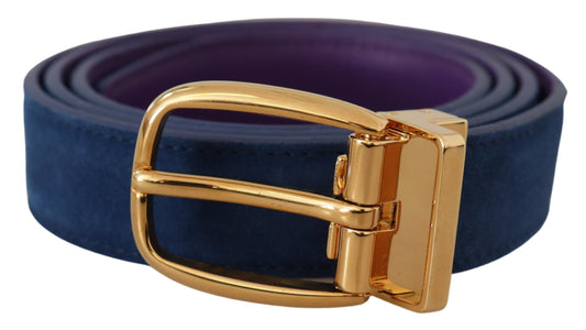 Elegant Suede Leather Belt in Blue