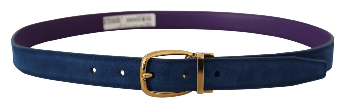 Elegant Suede Leather Belt in Blue