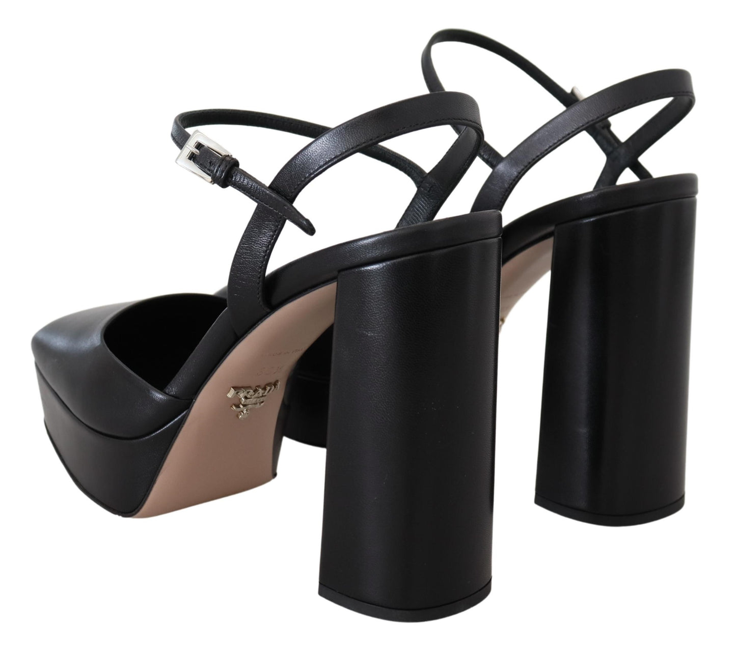 Chic Black Leather Platform Sandals