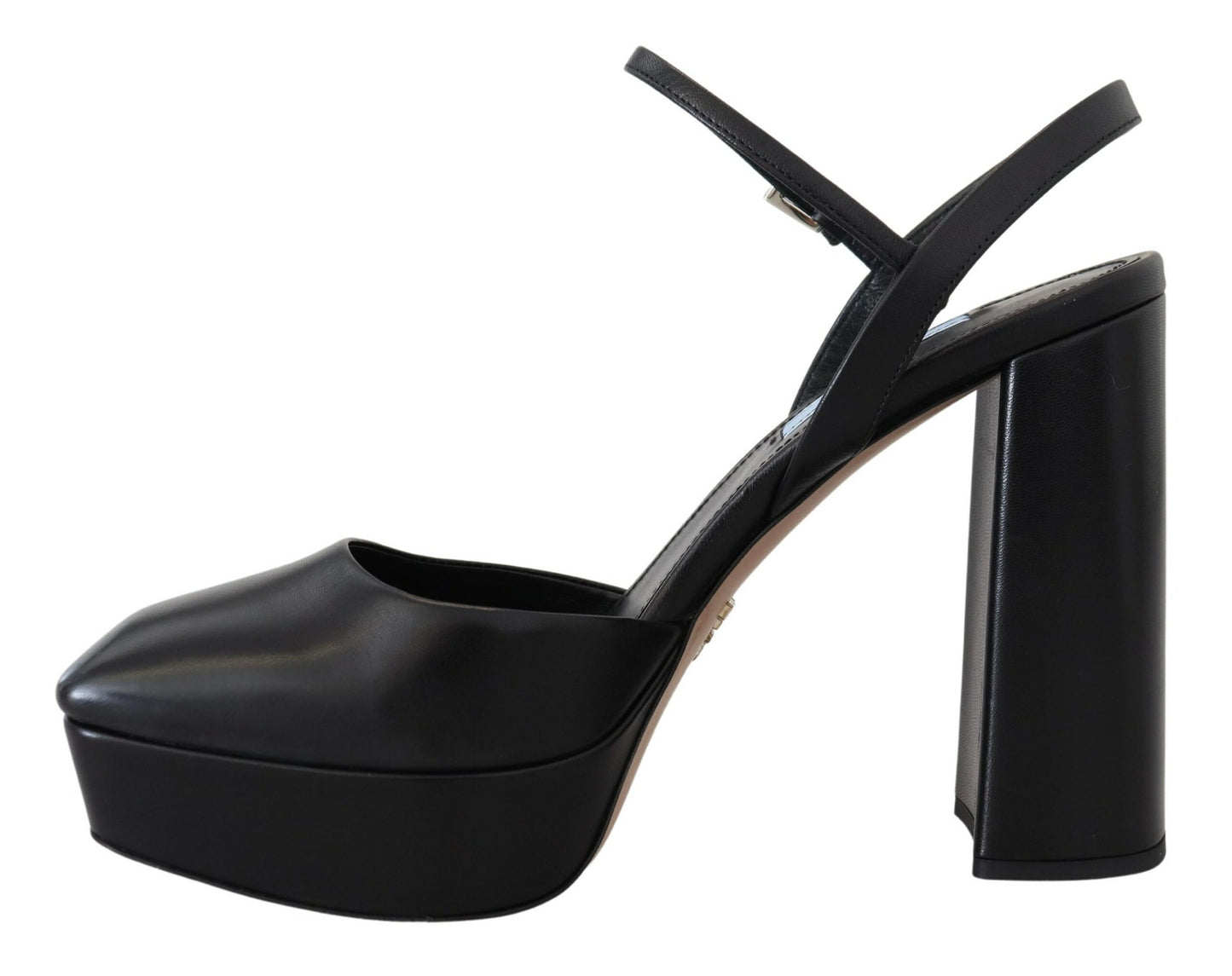 Chic Black Leather Platform Sandals