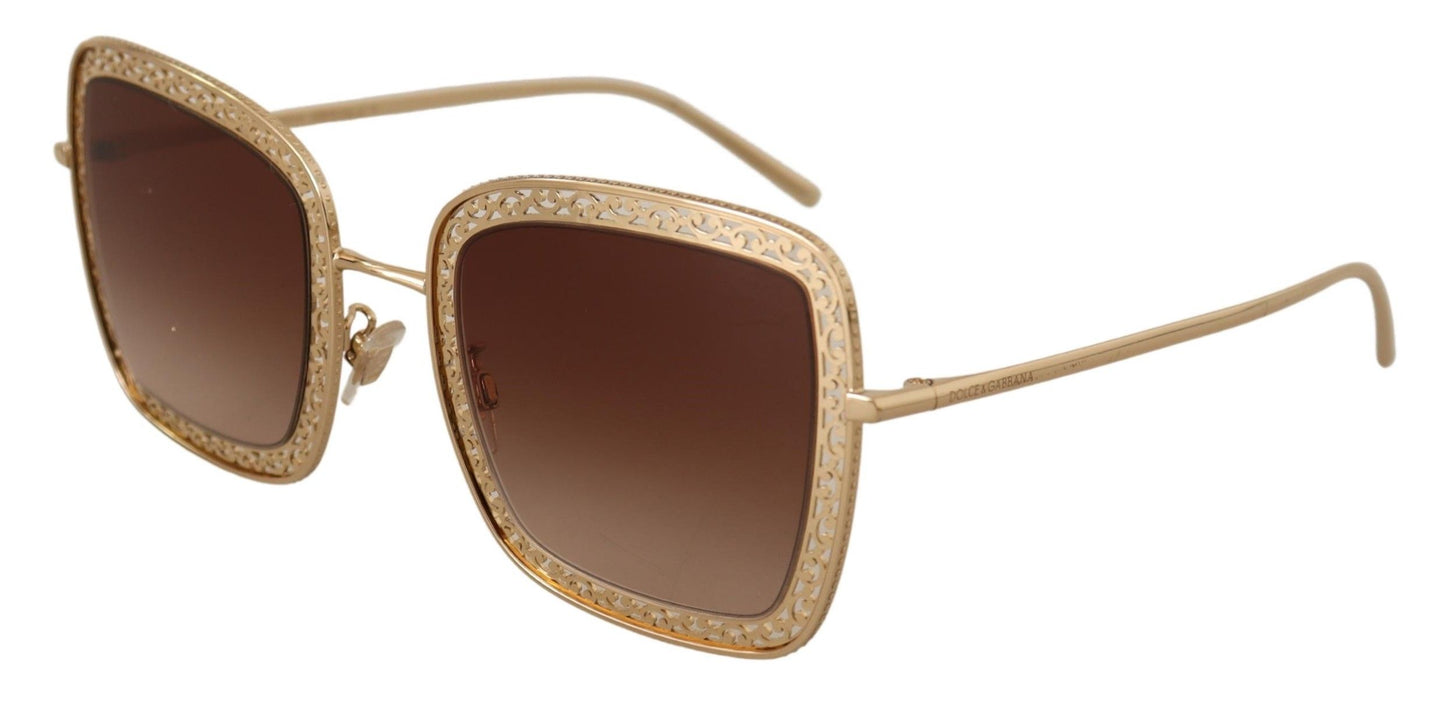 Elegant Gold Square Women's Sunglasses