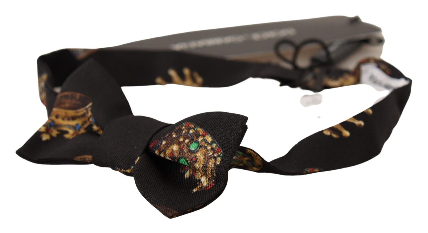 Elegant Black Silk Kids Bow Tie