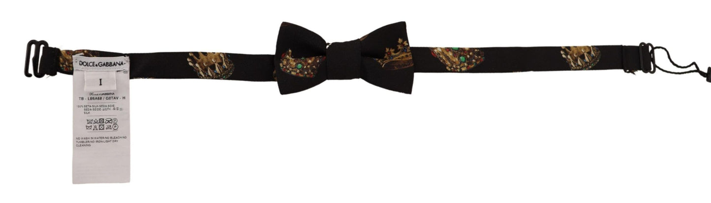 Elegant Black Silk Kids Bow Tie