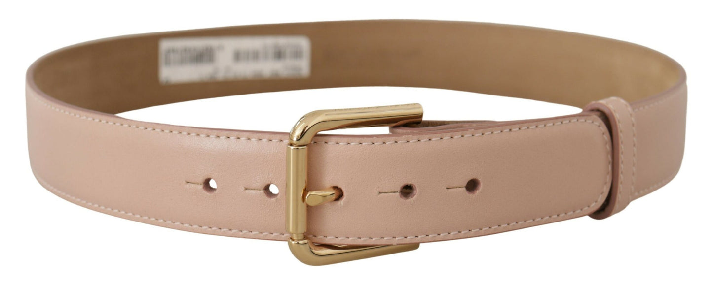 Elegant Light Pink Leather Belt