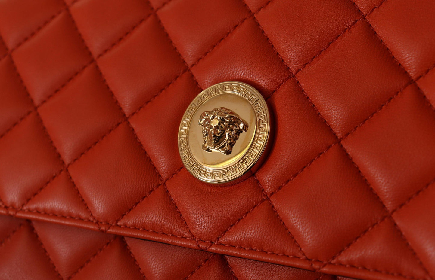 Red Nappa Leather Evening Shoulder Bag