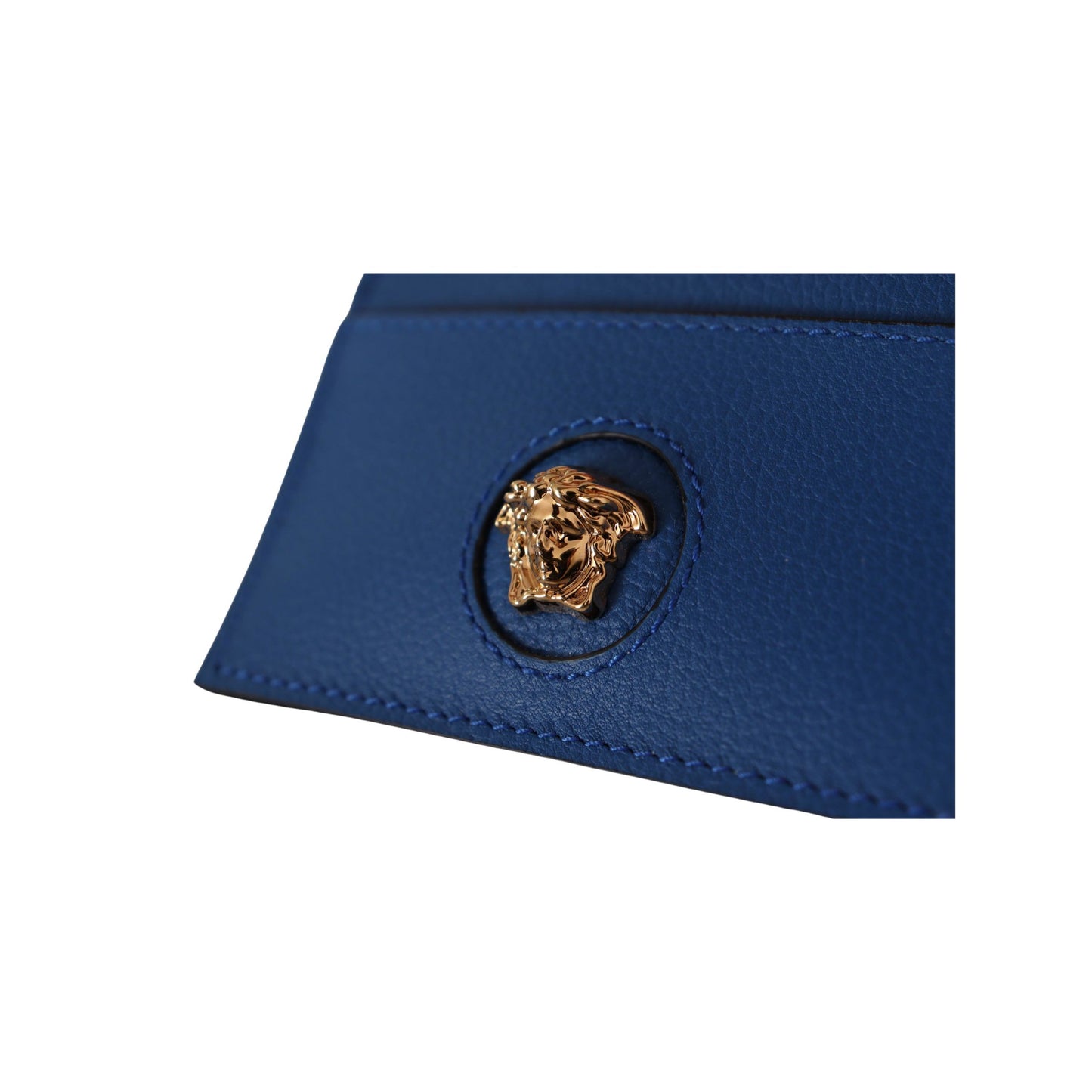 Elegant Blue Leather Card Holder Wallet