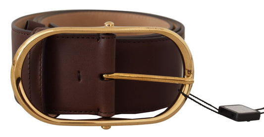 Chic Dark Brown Leather Statement Belt