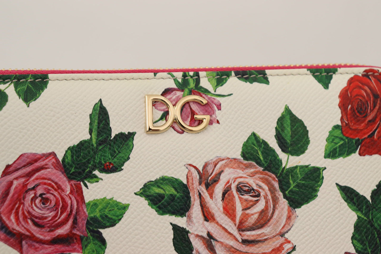 Elegant Continental Leather Wallet with Rose Design