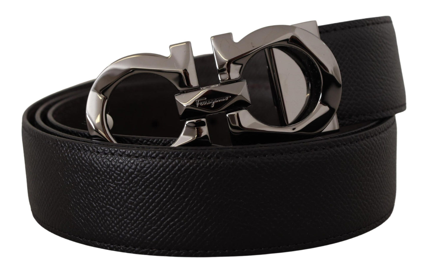 Elegant Reversible Leather Belt - Silver Buckle