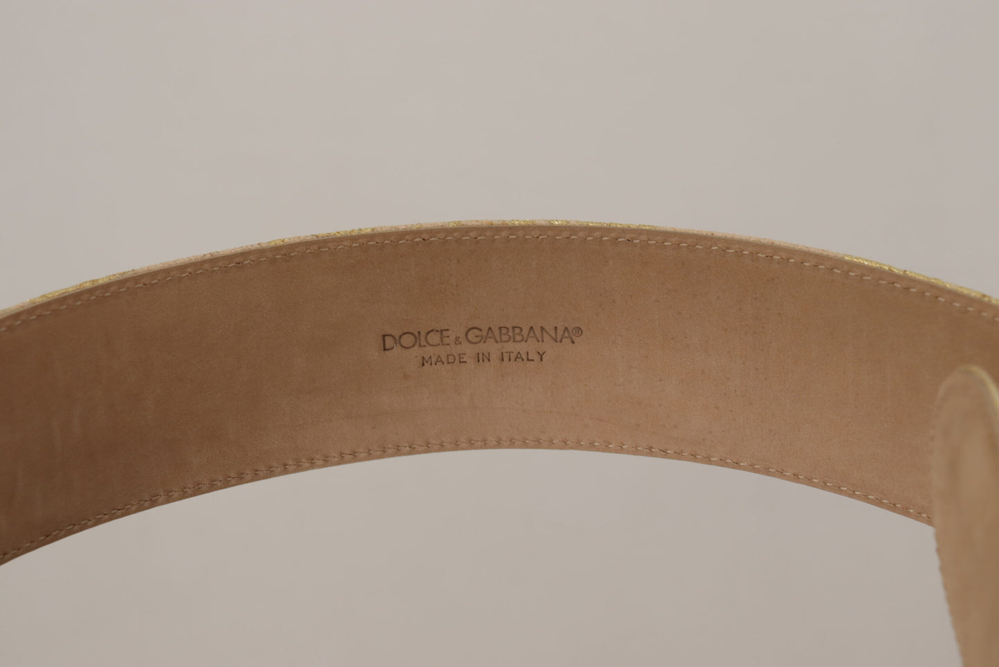 Elegant Gold and Pink Leather Belt