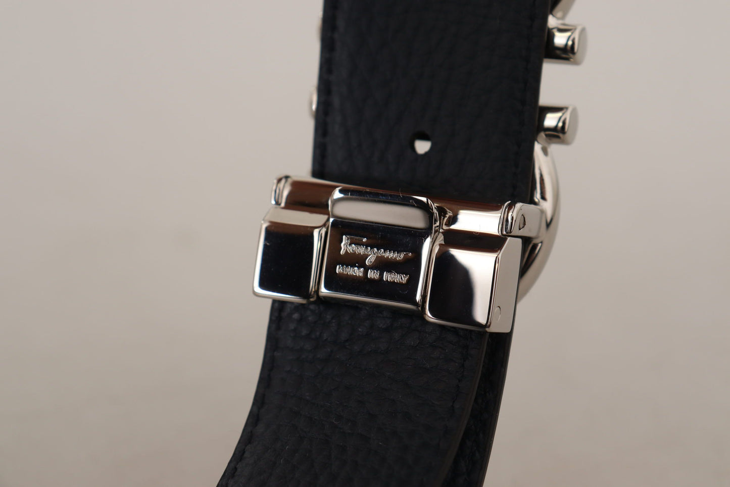 Reversible Marine Blue and Black Calf Leather Belt