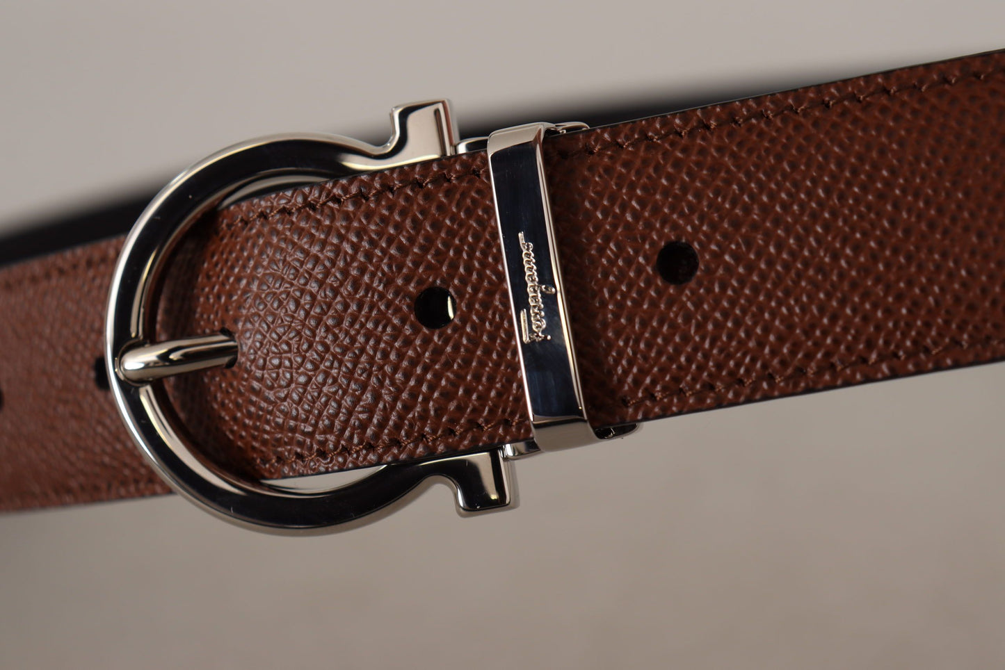 Elegant Reversible Calf Leather Belt