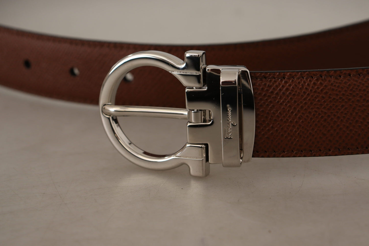 Elegant Reversible Calf Leather Belt