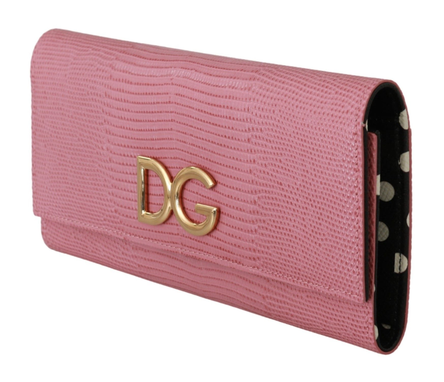 Elegant Pink Leather Continental Wallet