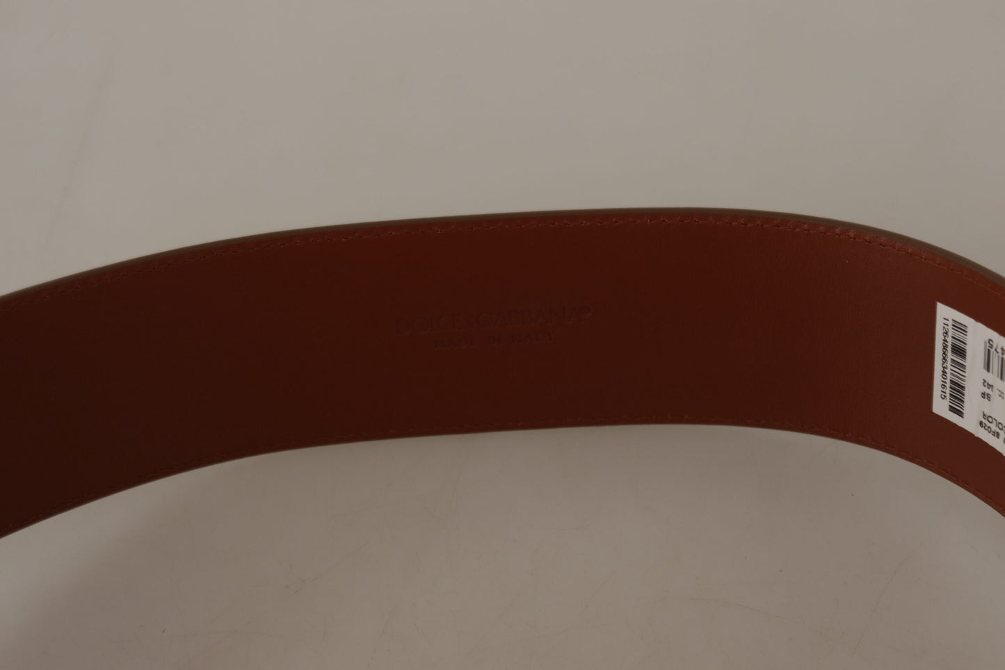 Engraved Logo Leather Belt in Classic Brown