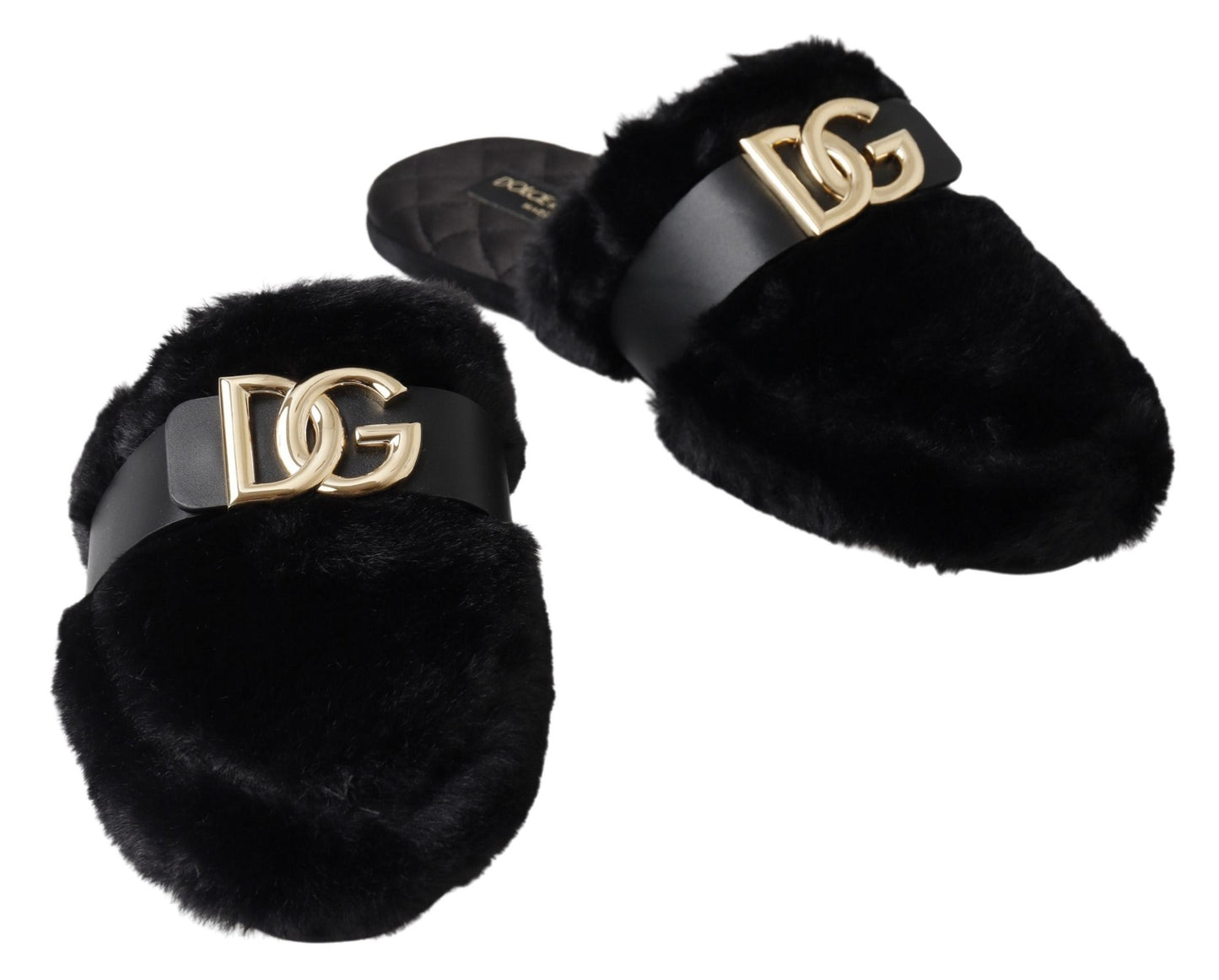 Elegant Black Polyester Men's Slides