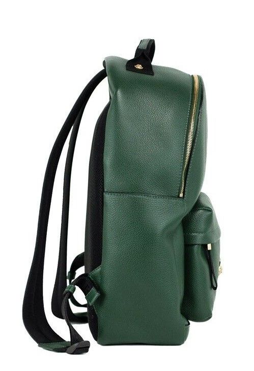 Medusa Large Dark Green Grainy Calf Leather Shoulder Backpack Bookbag