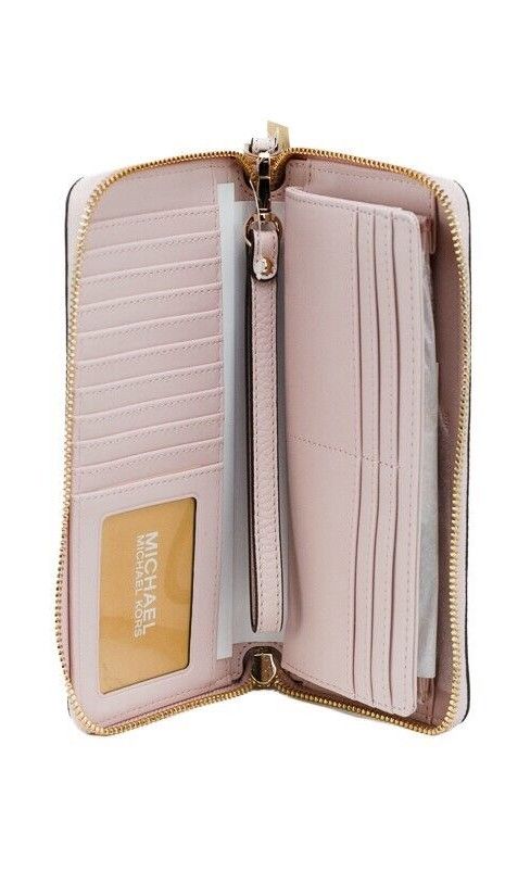 Jet Set Travel Large Powder Blush Continental Wristlet Wallet