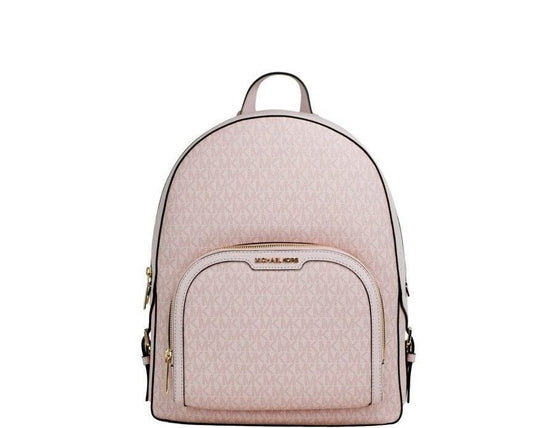 Jaycee Large Dark Powder Blush PVC Zip Pocket Backpack Bookbag