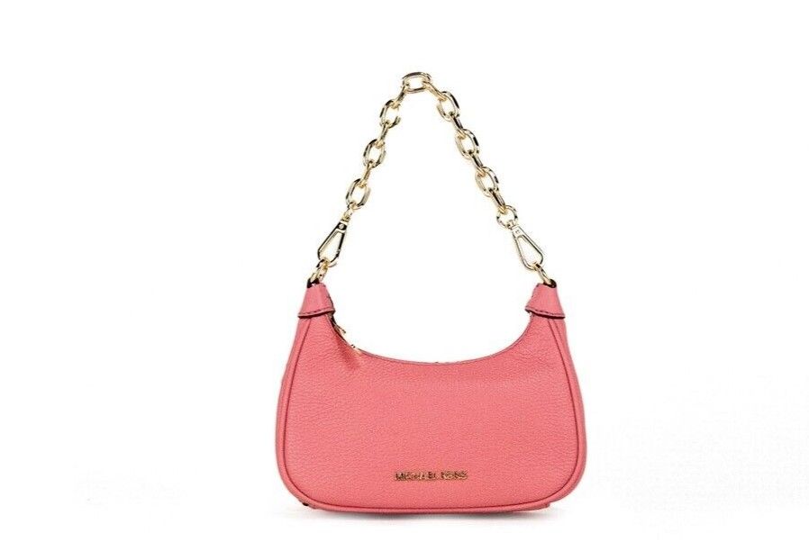 Cora Mini Tea Rose Pebbled Leather Zip Pouchette Crossbody Handbag