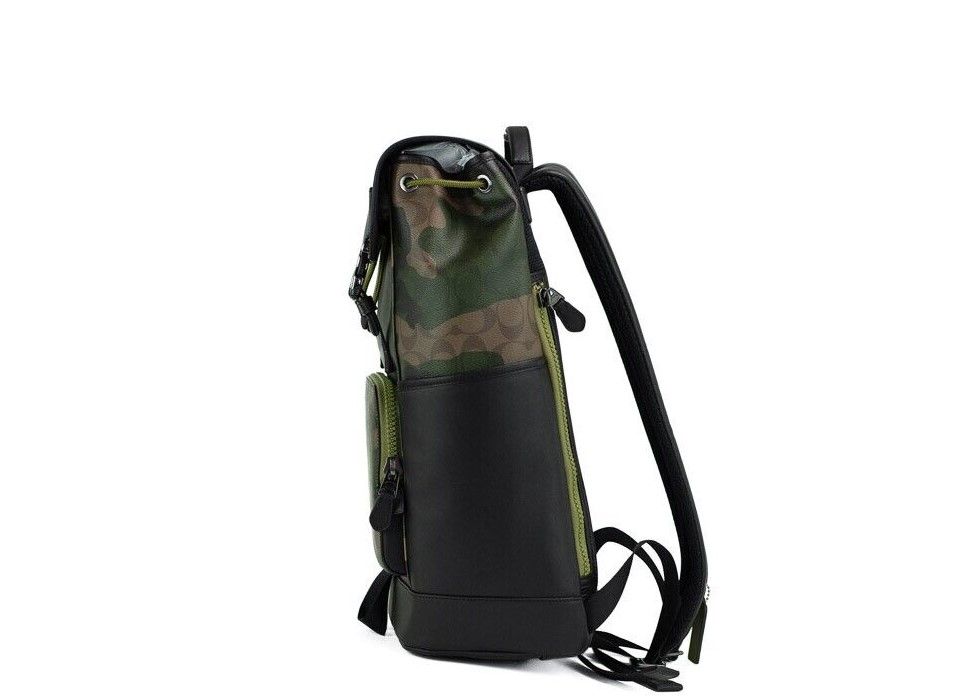 Large Signature Camo Print Coated Canvas Track Backpack Bookbag