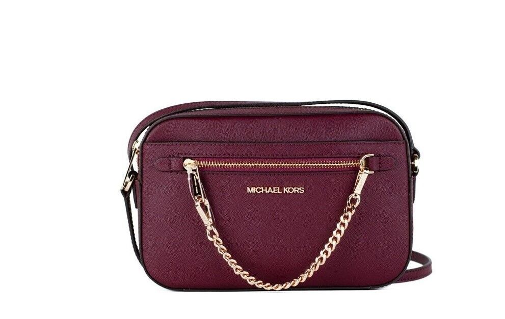 Jet Set Large East West Mulberry Leather Zip Chain Crossbody Bag