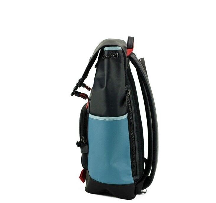 Large Midnight Colorblock Smooth Leather Track Backpack Book Bag