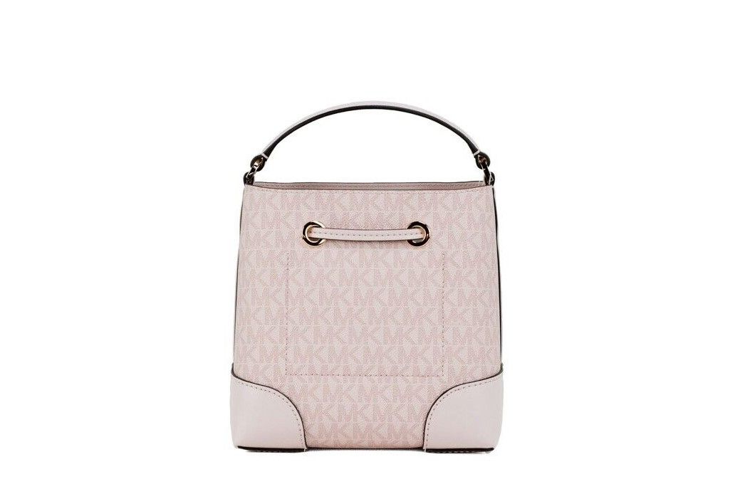 Mercer Small Dark Powder Blush PVC Bucket Crossbody Handbag Purse Pink