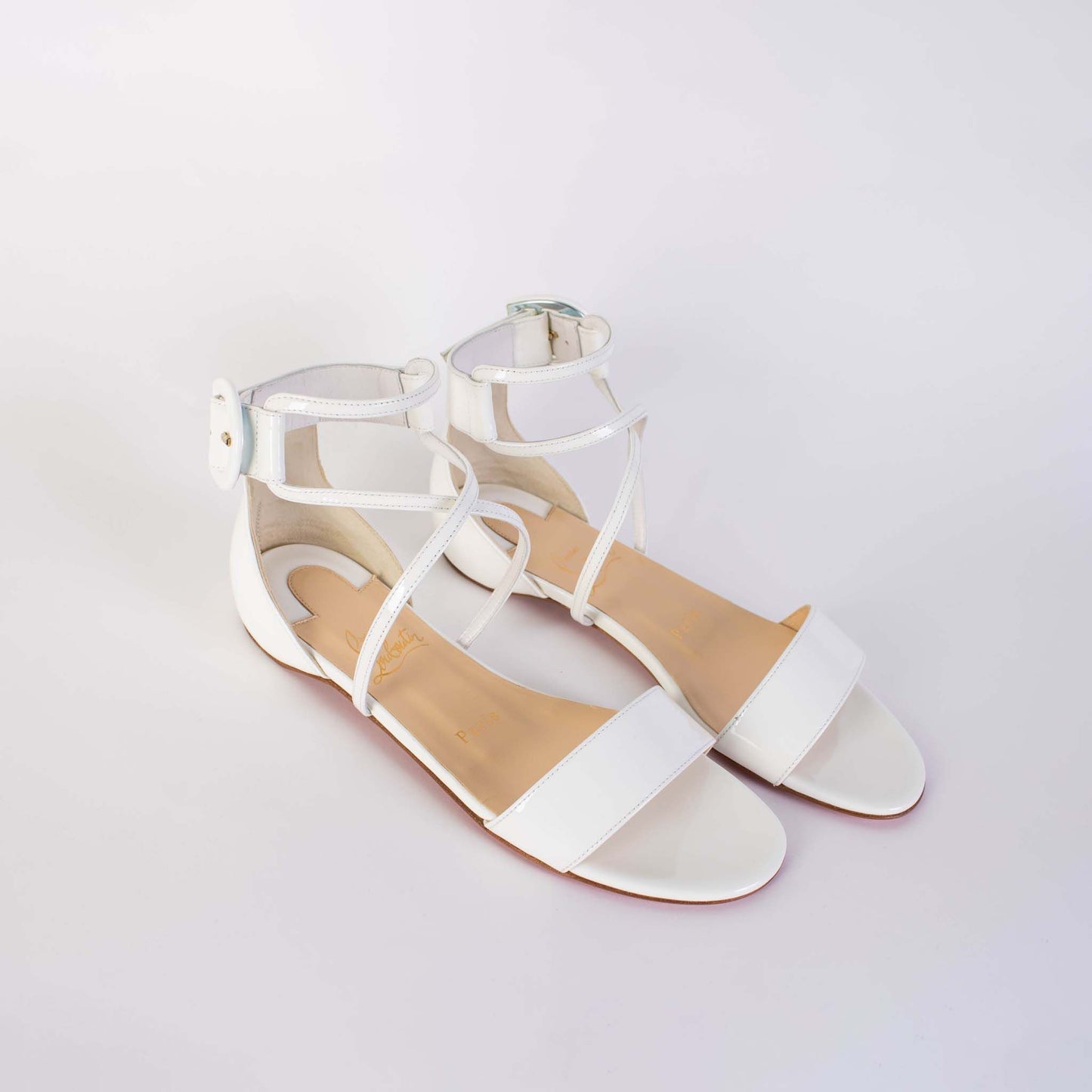 Choca White Leather Sandals