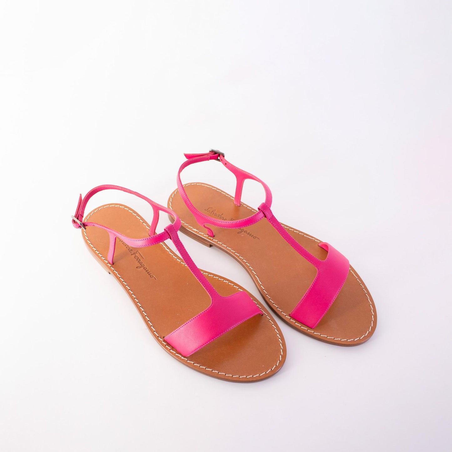 Fuchsia Leather Sandals