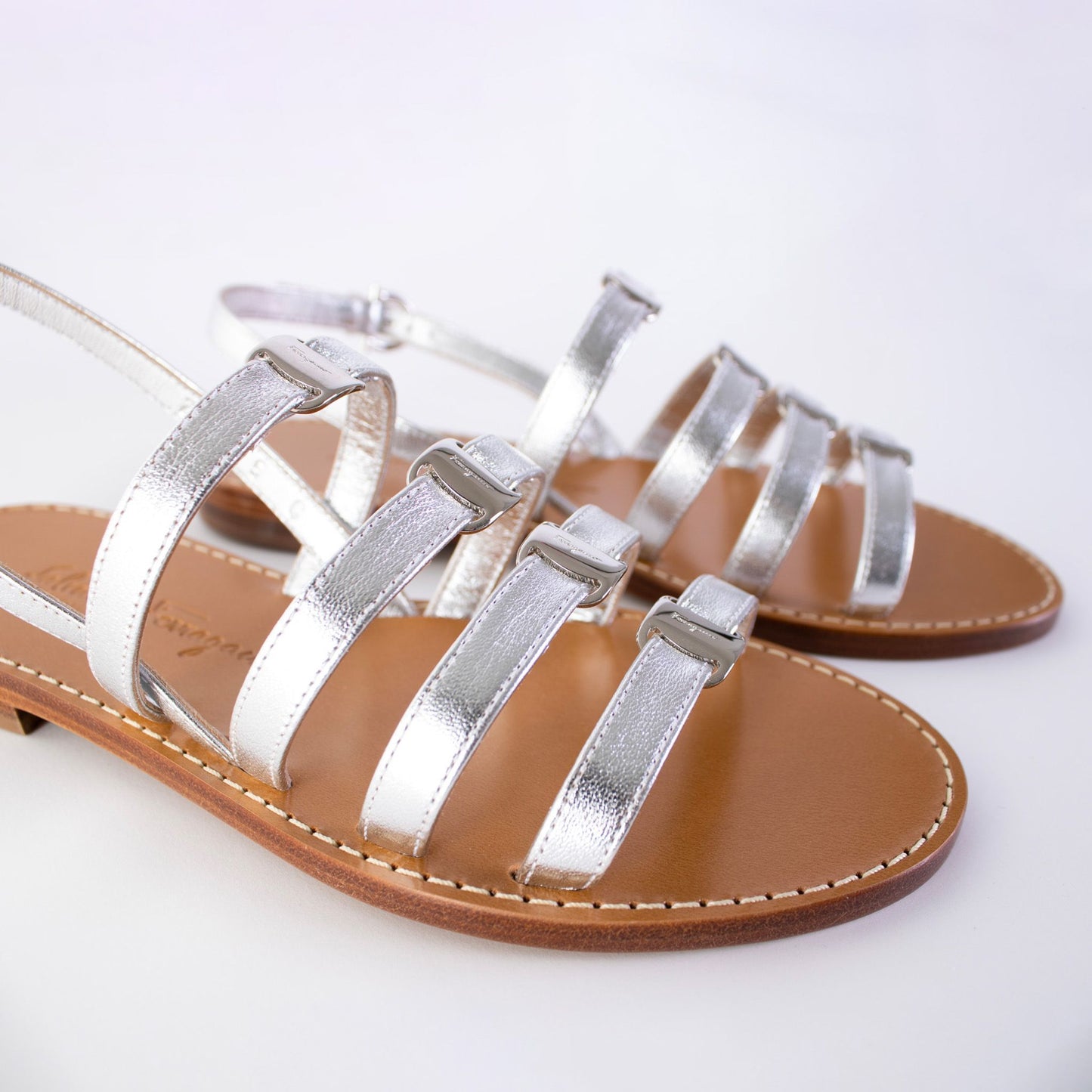 Silver Leather Galilee Sandals