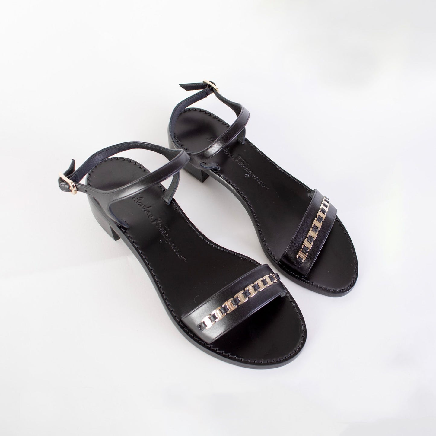 Black Leather Tremiti Sandals