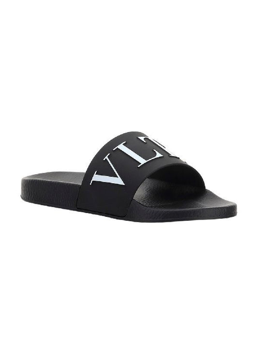 Elegant Black & White Valentino Slides Sandals