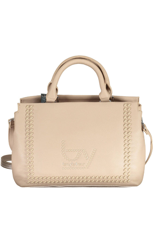 Beige Polyurethane Handbag