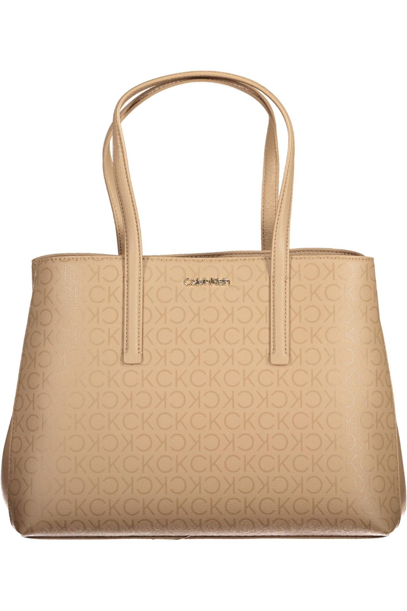 Beige Polyester Handbag