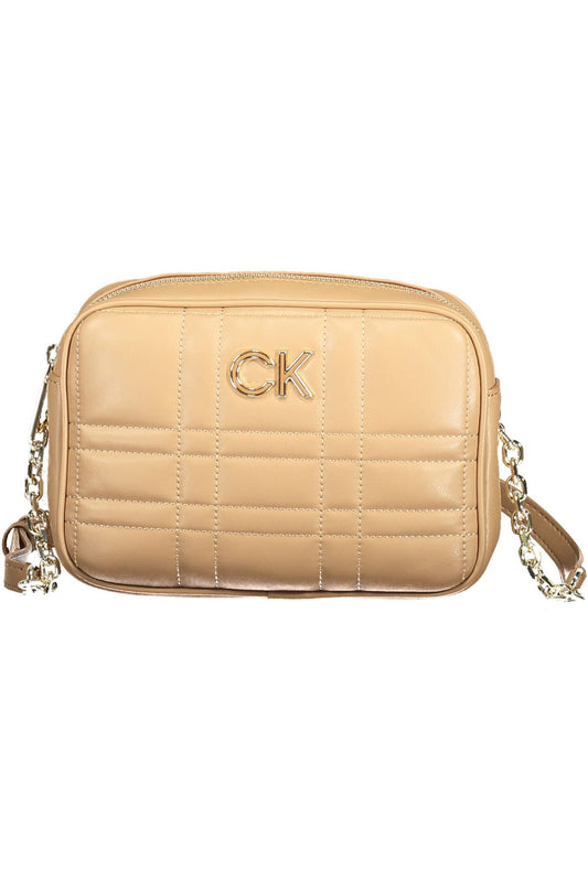 Beige Polyester Handbag