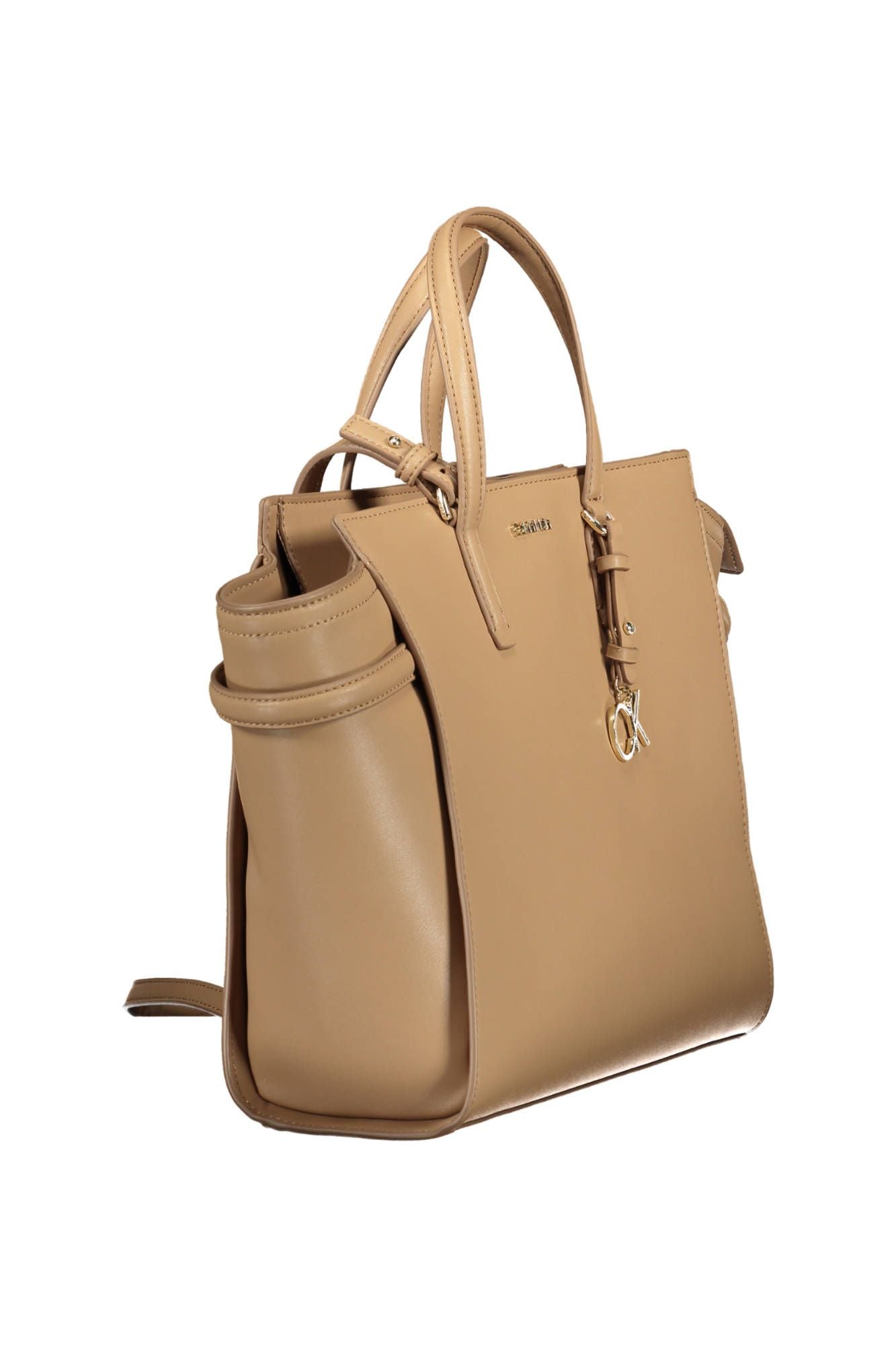 Beige Polyester Handbag