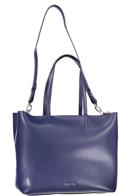 Blue Polyurethane Handbag