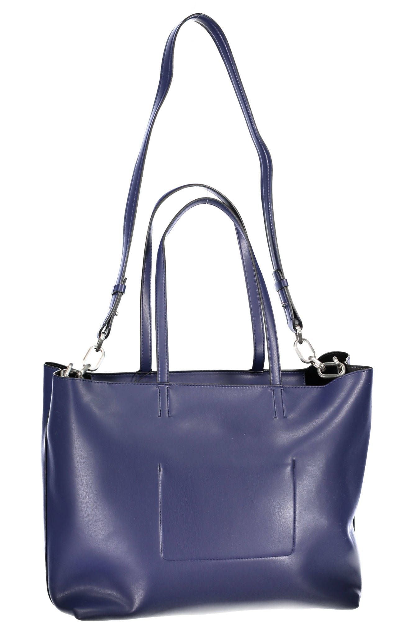 Blue Polyurethane Handbag