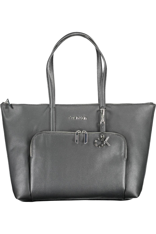 Black Polyurethane Handbag