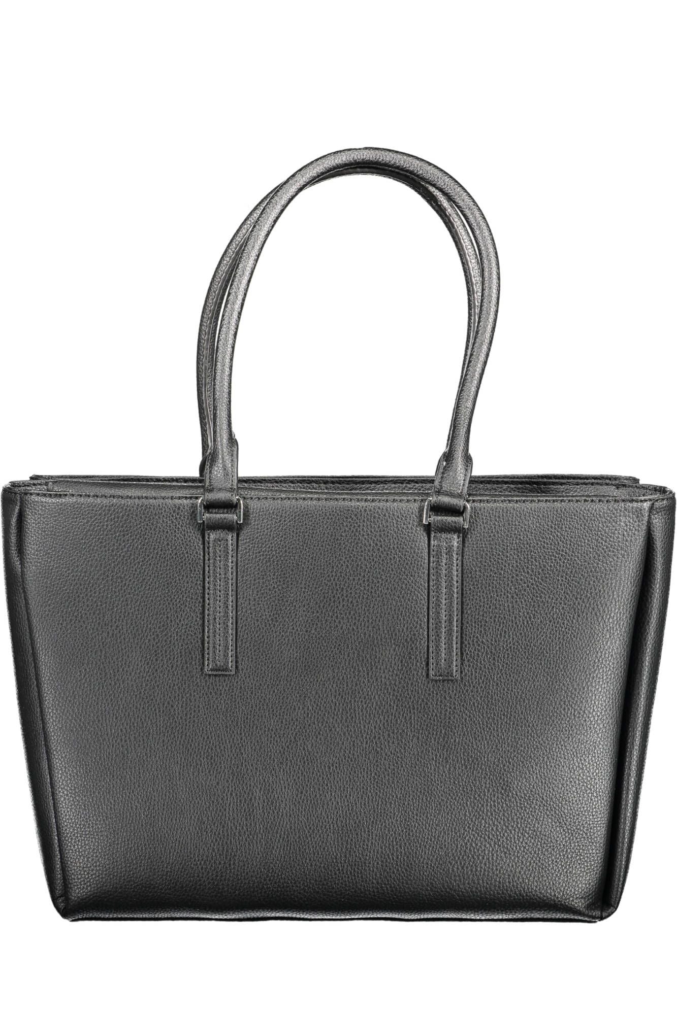 Black Polyurethane Handbag