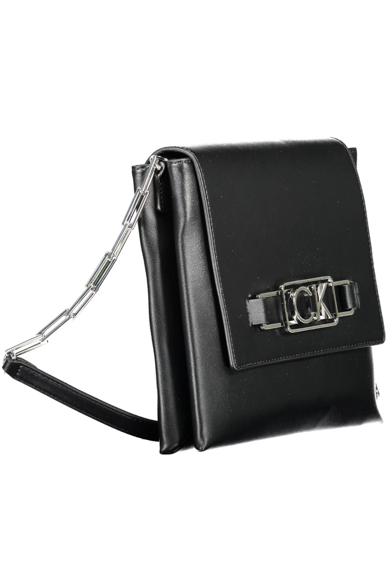 Black Polyurethane Handbag