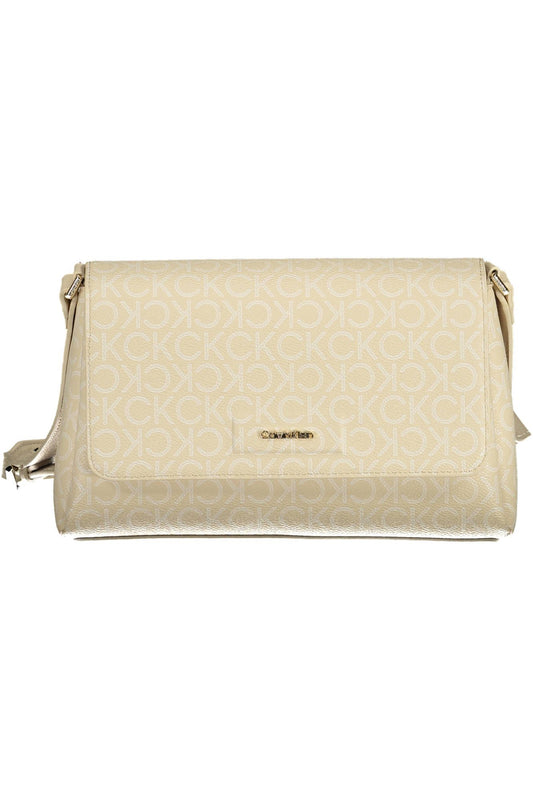 Beige Polyester Handbag