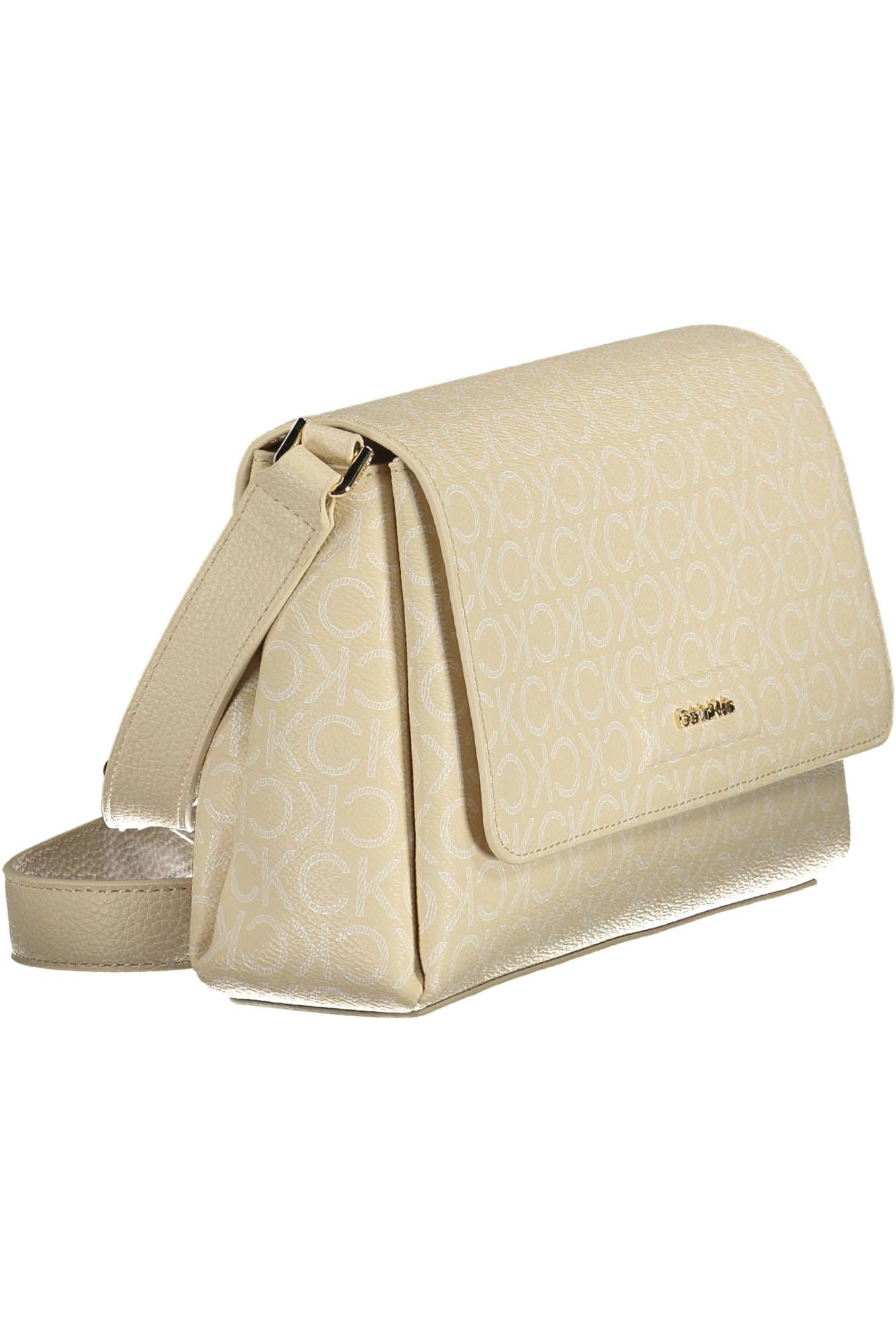 Beige Polyester Handbag