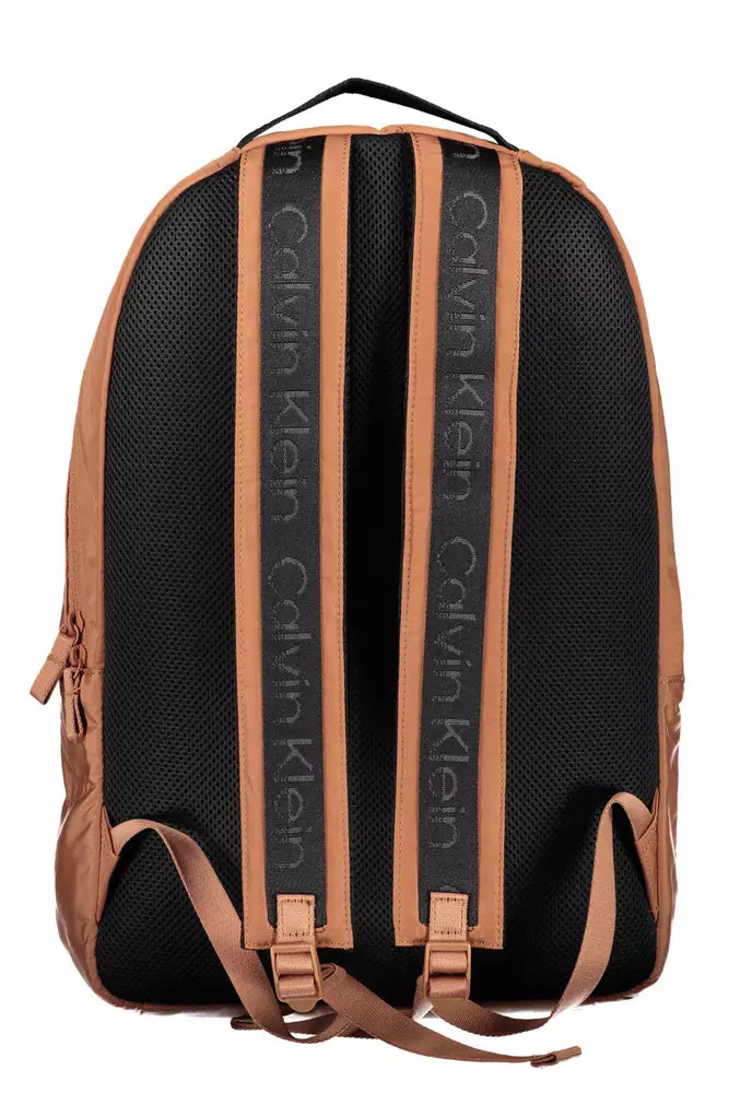 Brown Polyester Backpack