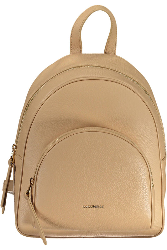 Beige Leather Backpack