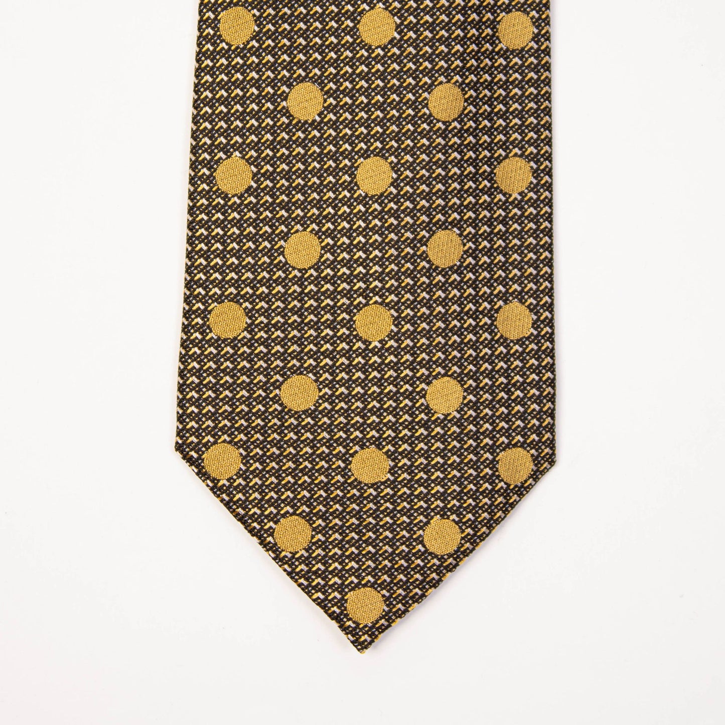 Gold Silk Polka Dots Print Tie