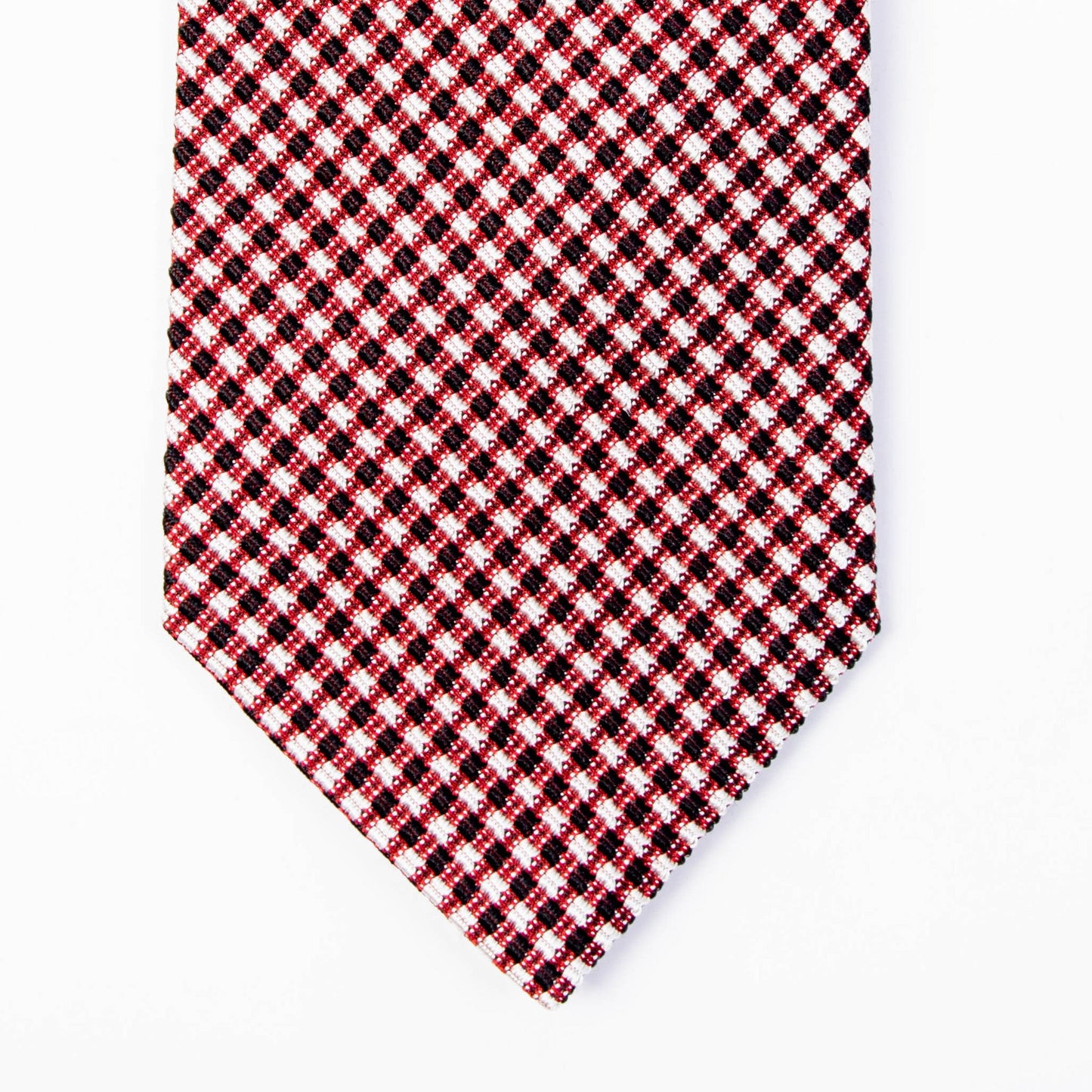 Micro Check Print Tom Ford Silk Tie 9 cm